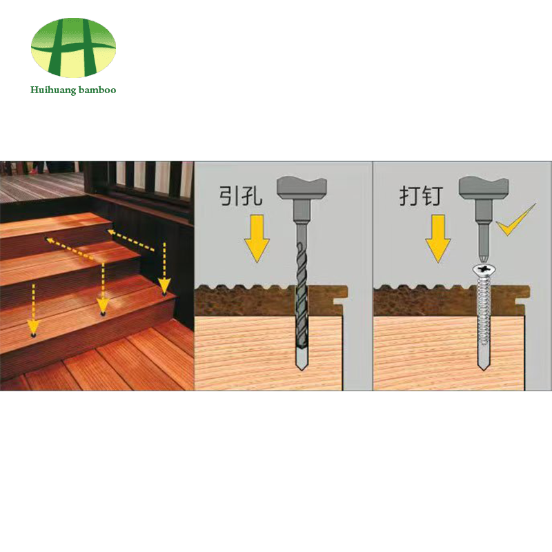 Explicitné spájanie nechtov ťažkých bambusových podláh